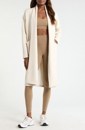 Lord & Taylor Dreamweave Long Cardigan in Heather Brown Rice at Nordstrom, Size X-Small
