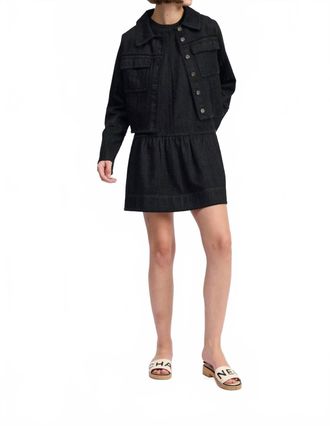 En Saison Embroidered Denim Jacket In Black