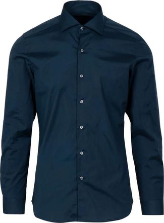 Fay Cotton Shirt - Heren - Casual Overhemden - Blauw - 3XL - Katoen - Overhemden