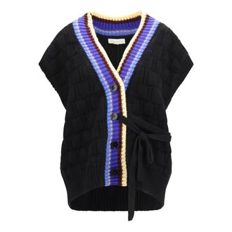 Dries Van Noten Cardigan in Lana e Cashmere con Scollo a V - - Knitwear - Donna - Nero - M