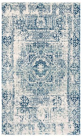 Safavieh Alfombra transicional de polipropileno blanco/azul, 122 x 183 cm