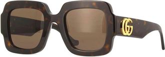 Gucci Ladies Brown Oversized Sunglasses 889652466996