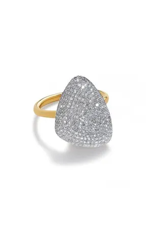 Monica Vinader Nura Diamond Teardrop Cocktail Ring in Yellow Gold at Nordstrom, Size 6.5