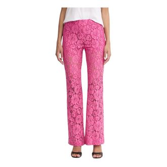 Pinko Pinolo Broek - Dames - Wijde Broeken - Roze - M - Katoen - Broeken