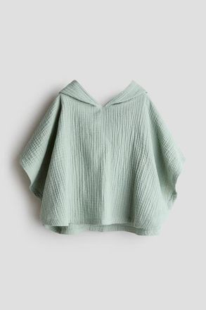 H&M Cotton Muslin Poncho Towel in Light Green at Nordstrom, Size 6-12M