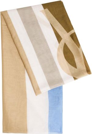 Saint Laurent Striped Logo Cotton and Silk-blend Scarf - Multicoloured - One Size