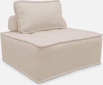 Sweeek Sweeek - M&oacute;dulo Para Sof&aacute; Modular En Tela Lisa, 1 Plaza, Dao, Crema, 90x90x40 Cm