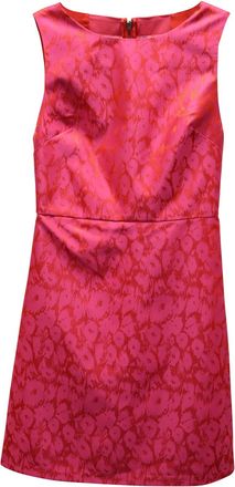 Alice & Olivia Alice + Olivia Leopard Print Sleeveless Dress in Pink Polyester
