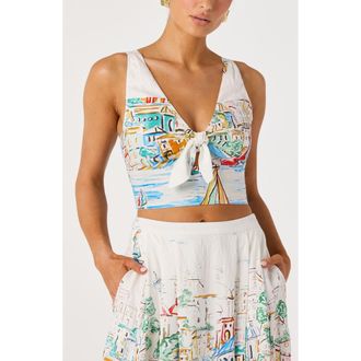 ASTR the Label Wendy Island Sketch Print Crop Top at Nordstrom, Size X-Large