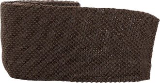HUGO BOSS H-Tie Gebreide Stropdas - Heren - Stropdassen - Bruin - ONE Size - Linnen - Accessoires