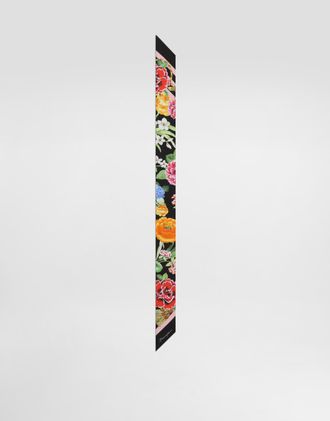 Dolce & Gabbana Floral-print Twill Headscarf (6x100) - Woman Scarves And Silks Print Onesize