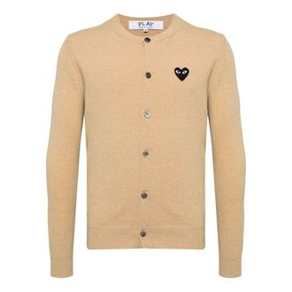 Comme Des Gar&ccedil;ons (WMNS) COMME des GARCONS PLAY FW25 Black Emblem Cardigan Beige AX-N023-051-3