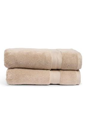 Nordstrom Rack Zero Twist 2-Pack Cotton Bath Towels in Tan Thread at Nordstrom Rack