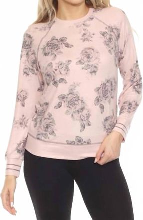 PJ Salvage La Vie En Rose Long Sleeve Lounge Top In Pink Clay