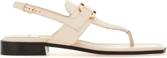 Ferragamo Gancini-Buckle Leather Sandals