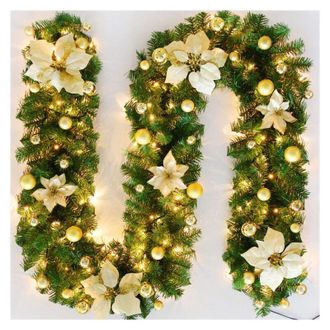 OEM Guirnalda Navide&ntilde;a Con Luces, Decoraci&oacute;n Navide&ntilde;a, Guirnalda De Luces Led De 270 Cm, Decoraci&oacute;n Navide&ntilde;a Para Puertas, Guirnalda Navide&ntilde;a, Guirnalda P