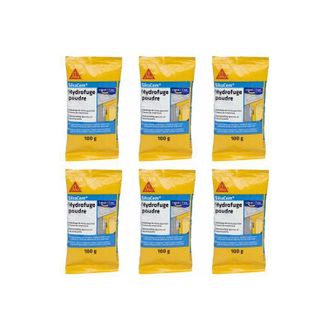Sika Lotto di 6 additivi impermeabilizzanti per calcestruzzo e malta Sika Sika Cem Polvere Idrorepellente - 100g