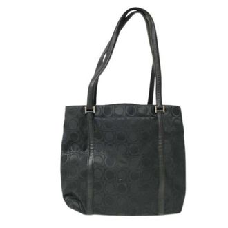 Ferragamo Gancini Black Nylon Leather Tote Bag (Pre-Owned)