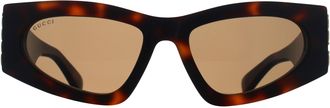 Gucci Rectangle Womens Havana Brown GG2040S - One Size