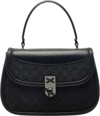 Gucci Pre-owned Handbags, female, Black, Size: ONE SIZE Pre-owned GG Canvas Handbag