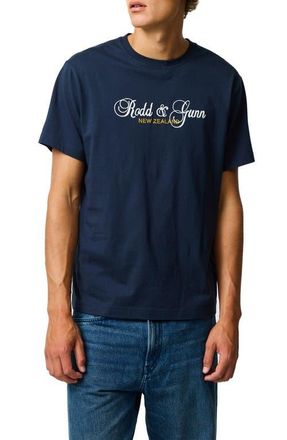 Rodd & Gunn Wendon Valley Embroidered Logo T-Shirt in Eclipse at Nordstrom, Size Xxx-Large