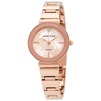Anne Klein Quartz Crystal Light Pink Mother Of Pearl Ladies Watch AK/2434PMRG