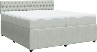 vidaXL Vidaxl - Cama Box Spring Con Colch&oacute;n Terciopelo Gris Claro 200x200 Cm
