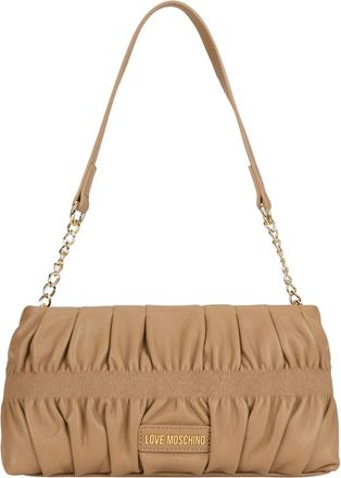 Love Moschino Gathered Shoulder Bag - Dames - Schoudertassen - Beige - ONE Size - Polyester - Tassen