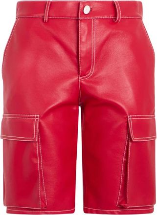 Philosophy di Lorenzo Serafini Cargo Broek - Dames - Korte Broeken - Rood - XS - Leer - Korte Broeken