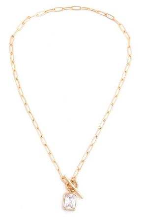 Panacea Cubic Zirconia Toggle Pendant Necklace in Gold at Nordstrom
