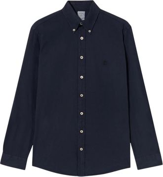 Brooks Brothers Slim Fit Katoenen Garment Dyed Overhemd met Knoopsluiting - Heren - Casual Overhemden - Blauw - 3XL - Katoen - Overhemden