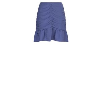 Dante6 Gerimpelde Drapey Mini Rok in Twilight Blue - Dames - Rokken - Blauw - Maat: M Viscose