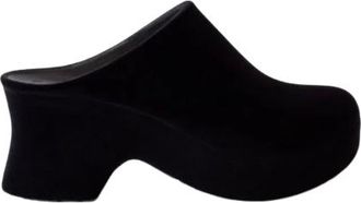 Loewe Black Velvet Suede Terra Mule Size 36