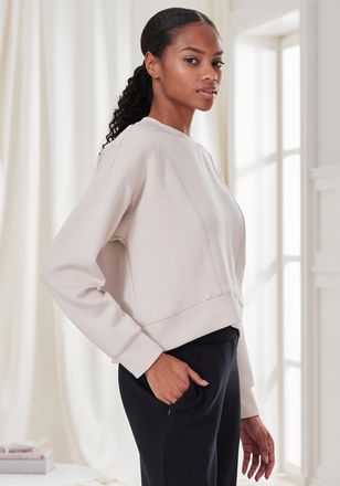 French Connection Sweatshirt FRENCH CONNECTION, Damen, Gr. 36/38, beige, Obermaterial: 55% Viskose (LENZING ECOVERO), 40% Polyester, 5% Elasthan, unifarben, Basic, bequ