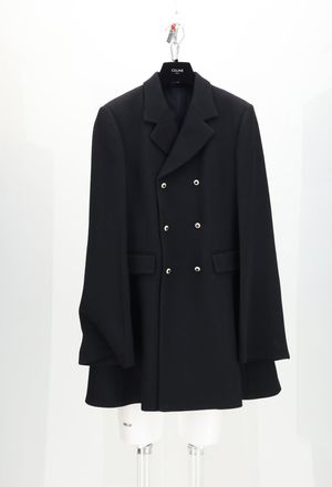 Celine Tailored Wool Fleece Jacket - Black