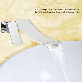 Infinite Grifo Mezclador De Lavabo Tipo Cascada, Cromado Y Montado En La Pared