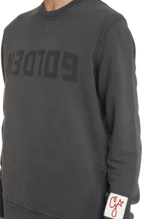 Golden Goose Mens Cotton Crew-Neck Sweatshirt Grey Sweatshirts Sweater