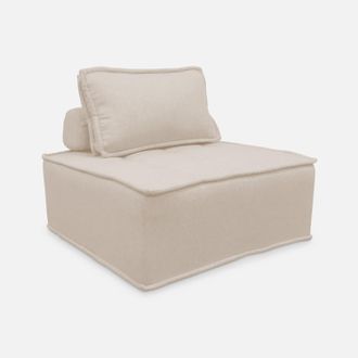 Sweeek Sweeek - M&oacute;dulo Para Sof&aacute; Modular En Tela Lisa, 1 Plaza, Dao, Crema, 90x90x40 Cm