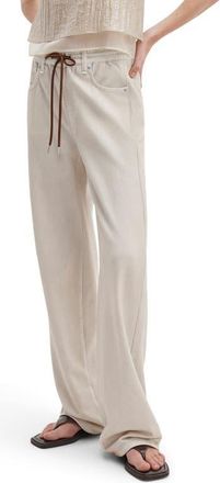 Rag & Bone rb Miramar Pull-On Wide Leg Cotton Terry Sweatpant Jeans in Ecru at Nordstrom, Size X-Large