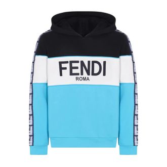 Fendi Heren, Sweatshirts & Hoodies, Blauw, Maat: XS Katoen