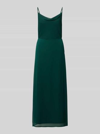 Vila Abendkleid mit Spaghettitr&auml;gern Modell FALIA in Dunkelgruen, Gr&ouml;&szlig;e 34