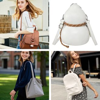 Generic Shoulder Bag - Calabash PU Leather Sling Tote, Multifunctional Womens Carryall with Sturdy Strap Support, Spacious Compartment Function, Ideal for Sch