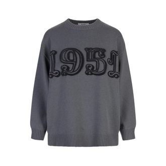 Max Mara Fido Jumper - female - Max Mara - Round-neck Knitwear - Gray - L - Knitwear