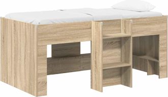 vidaXL Marco De Cama Alta Para Ni&ntilde;os Roble Sonoma 80 X 160 Cm Vidaxl
