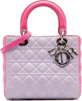 Dior Pre-owned Dior Medium Bicolor Lambskin Cannage Lady Dior Ladies 15-BO-1102