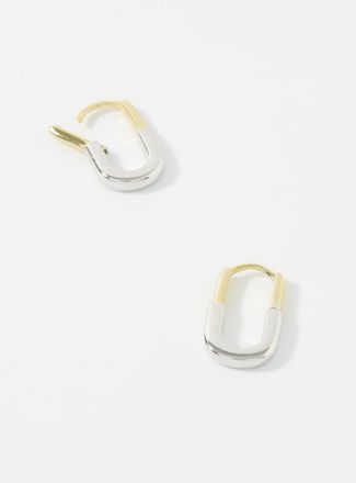 Midi34 Womens Maude two-tone oval Hoop Earrings