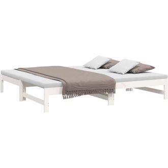 vidaXL Sofá cama extraíble sin colchón blanco 2x(90x190) cm Vidaxl