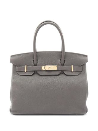 Herm&egrave;s 2021 Taurillon Clemence Birkin Retourne 30 handbag - women - Calf Leather - One Size - Grey