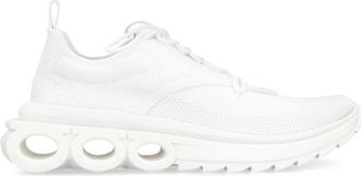 Ferragamo White Lace Up Sneakers