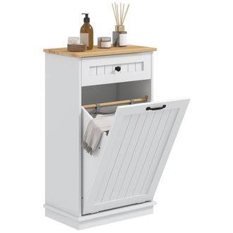 HOMCOM Armario de ba&ntilde;o 52x33x90 cm blanco